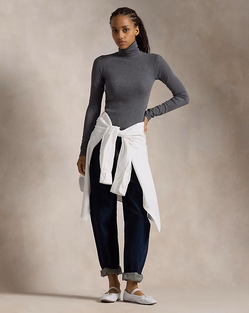 Ralph Lauren Stretch Ribbed Turtleneck