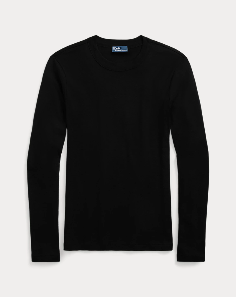 Slim Fit Cotton Long-Sleeve Tee