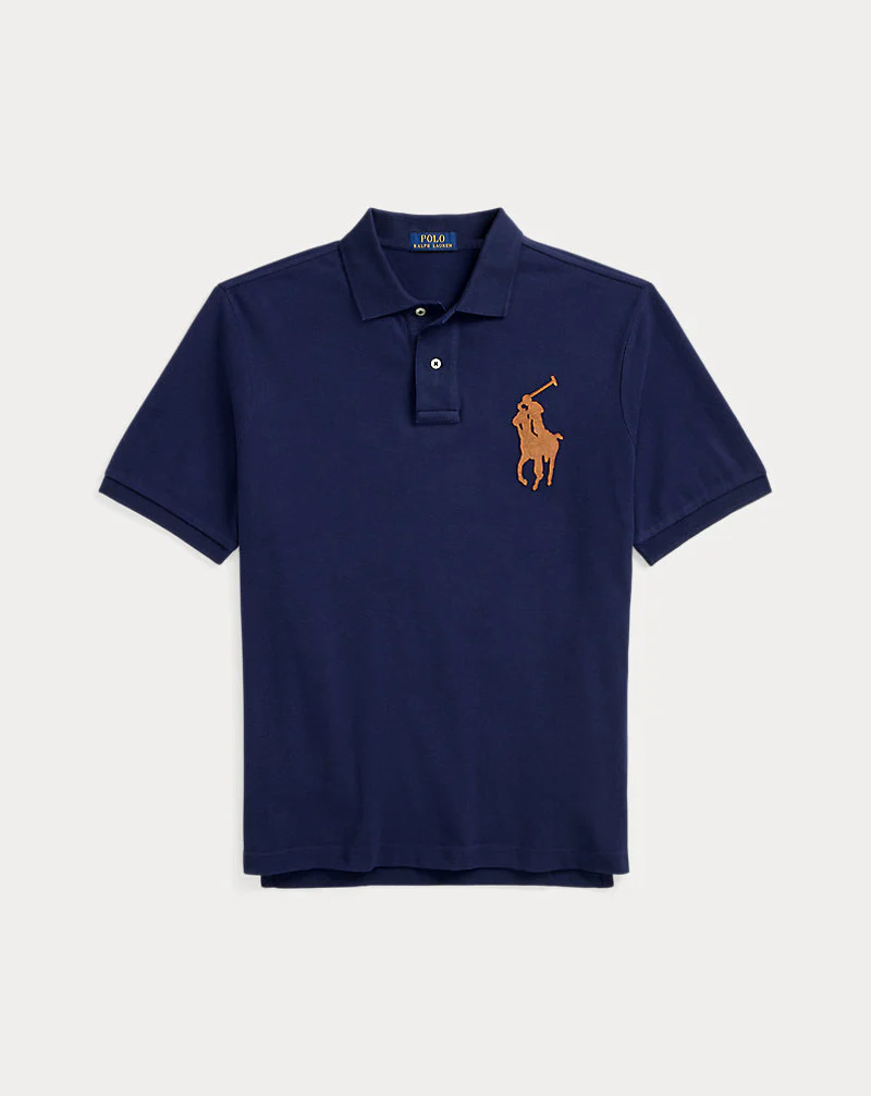 Classic Fit Leather-Pony Mesh Polo Shirt