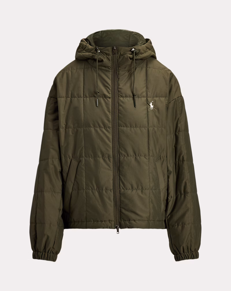 Box-Quilted Hooded Jacket
