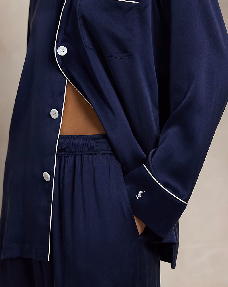 Stretch Silk Long-Sleeve Pajama Set