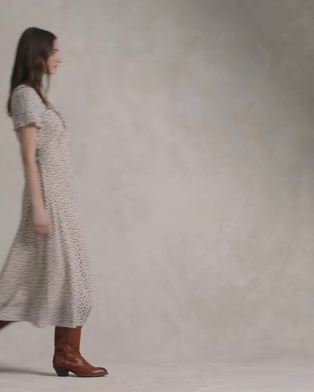 Ruffle-Trim Floral Dress