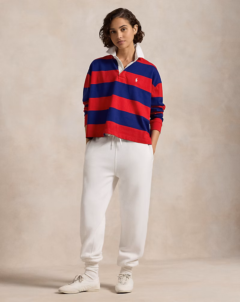 Striped Cropped Jersey Rugby Shirt