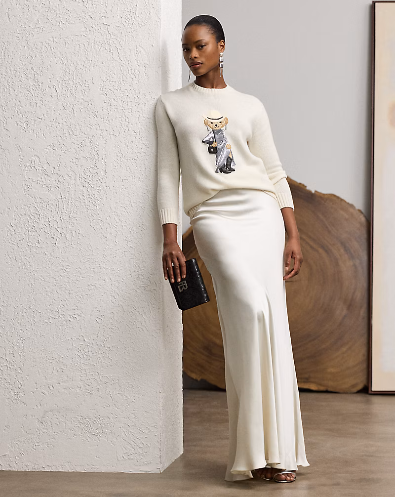 Western Polo Bear Cashmere Sweater