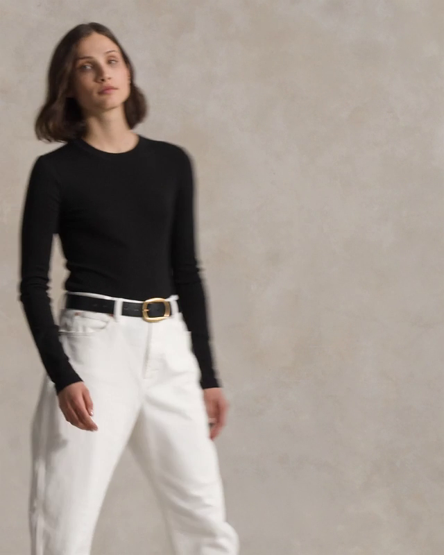 Slim Fit Cotton Long-Sleeve Tee