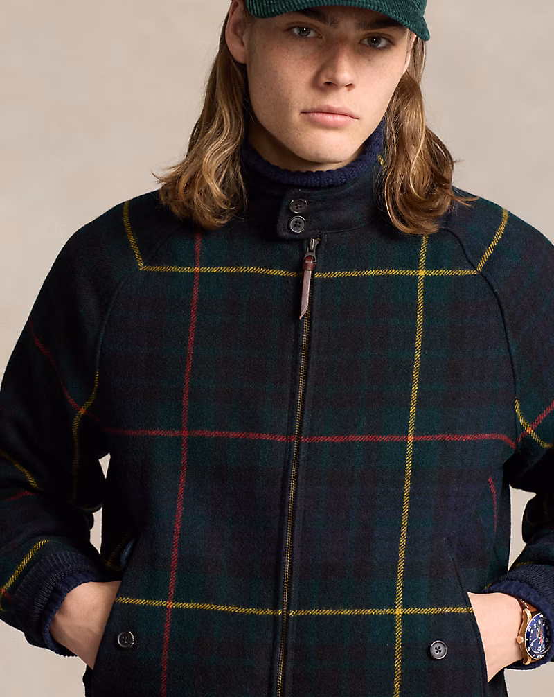 Plaid Wool Twill Jacket