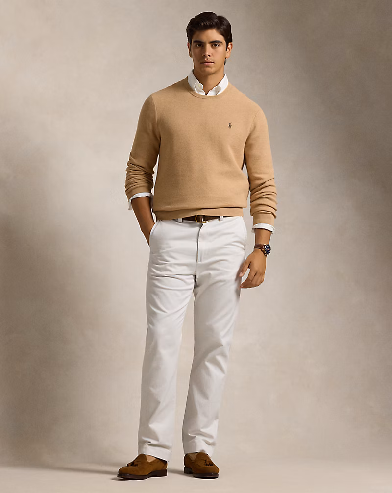 Textured Cotton Crewneck Sweater