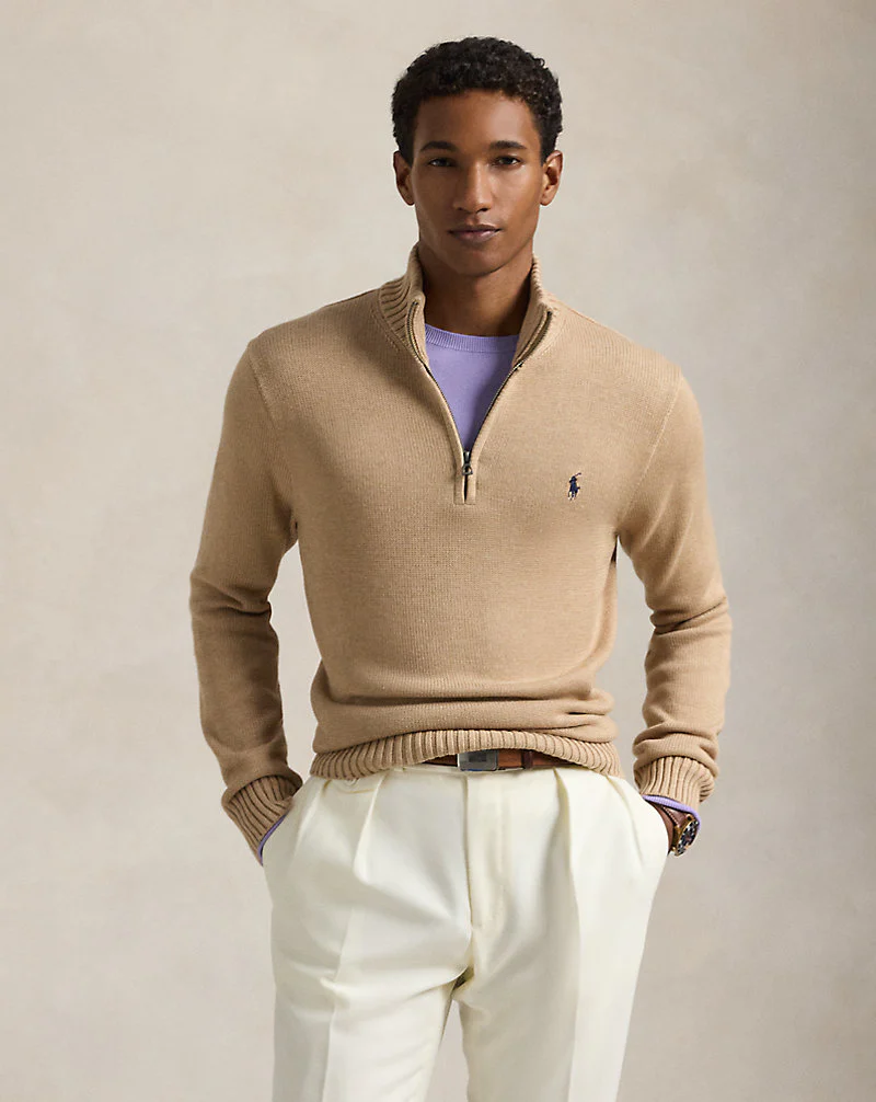 Cotton Quarter-Zip Jumper