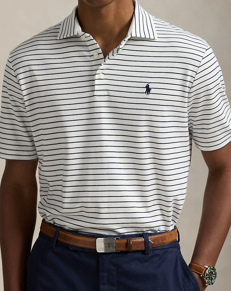 Custom Slim Fit Striped Soft Cotton Polo