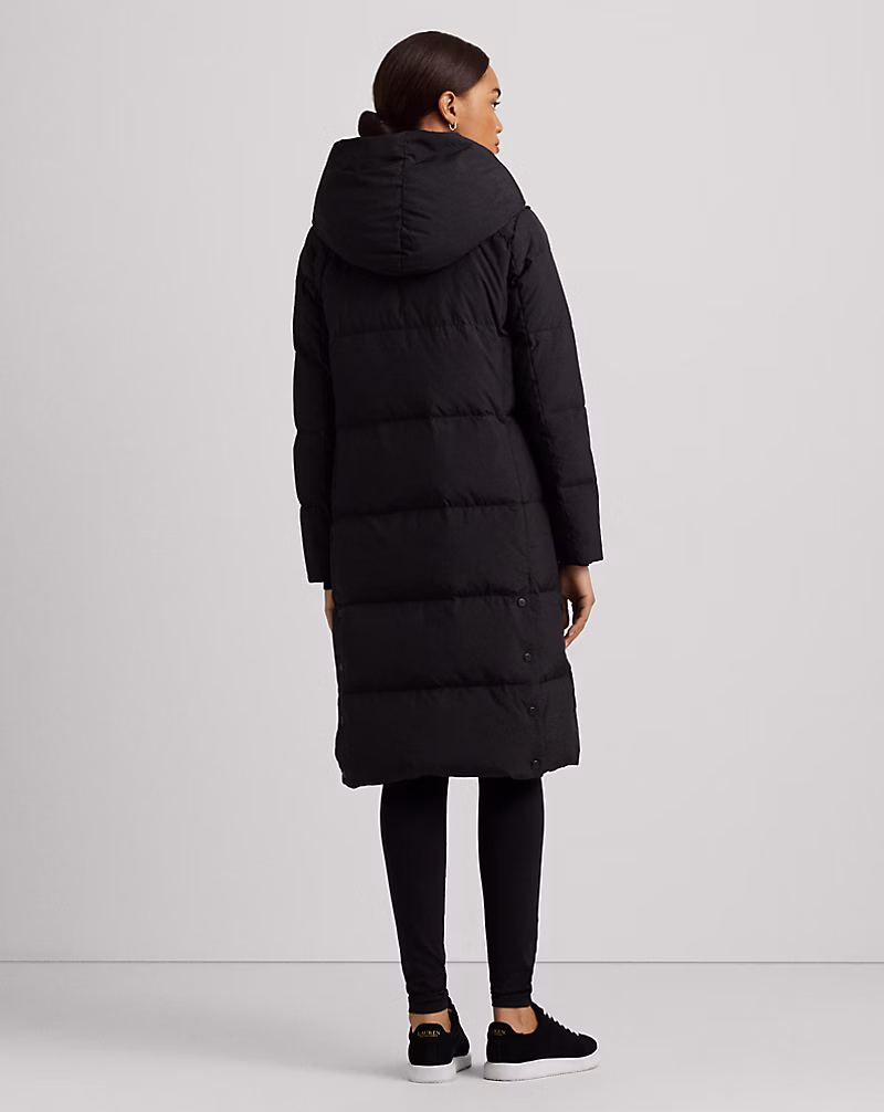 Oversize-Collar Quilted Down Coat