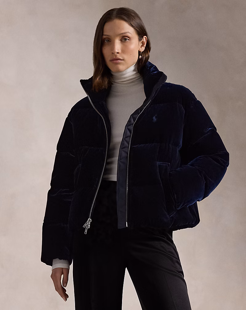 Velvet Quilted Down Jacket