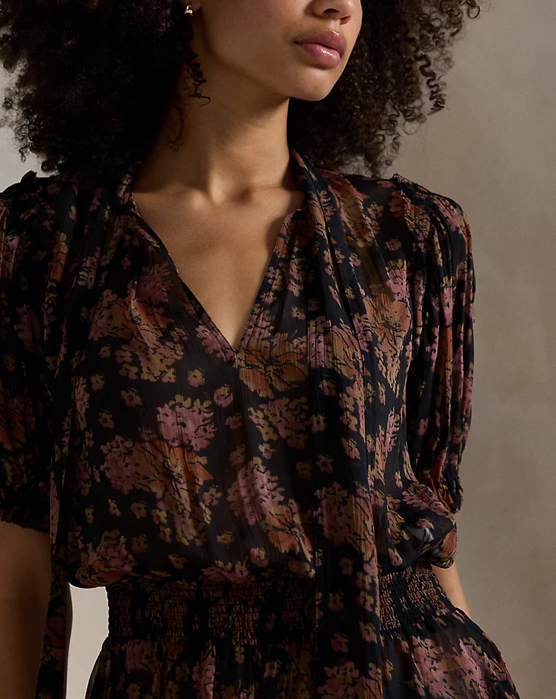 Floral Georgette Peplum Top