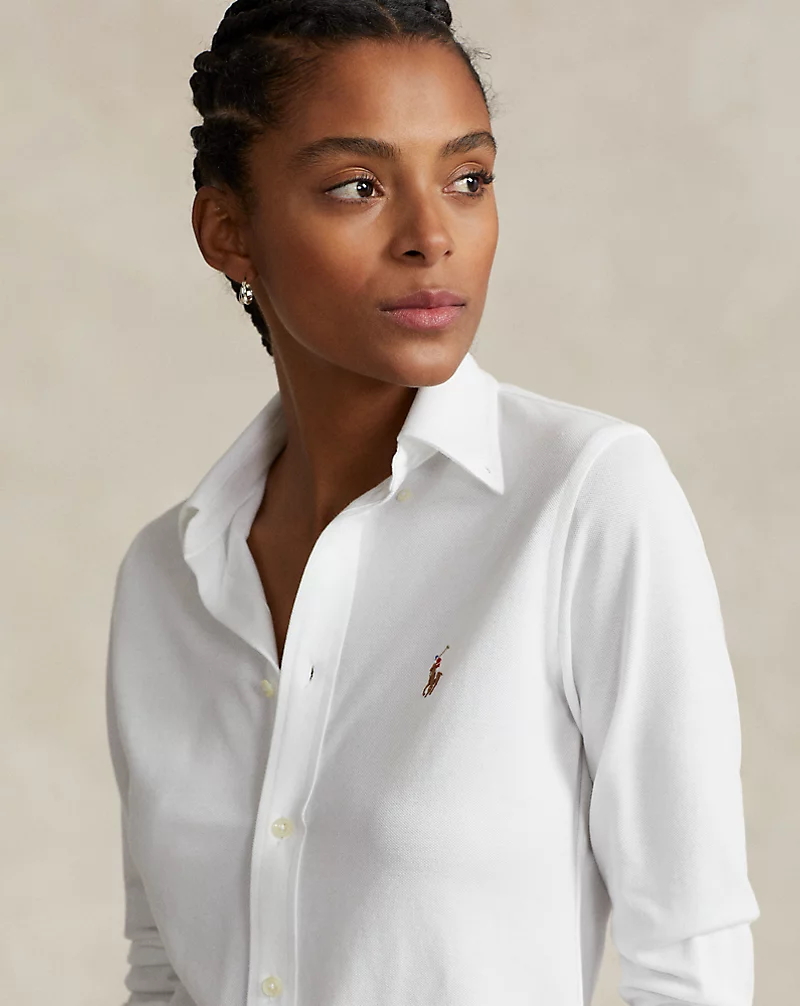 Slim Fit Knit Cotton Oxford Shirt