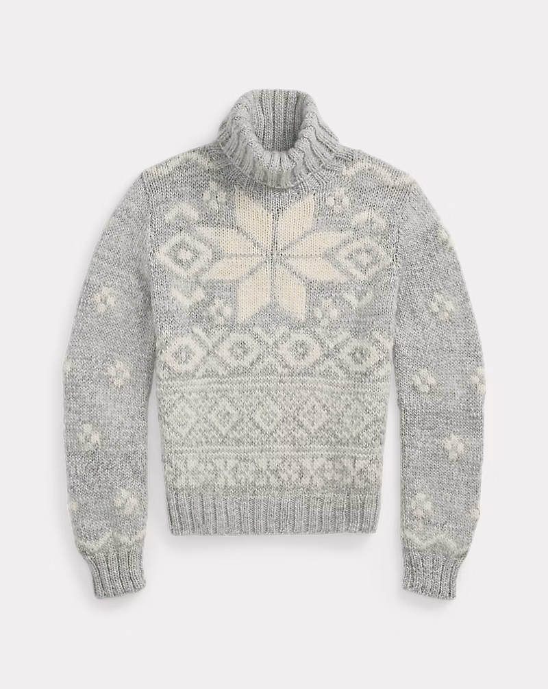 Ralph Lauren Snowflake-Motif Wool Turtleneck