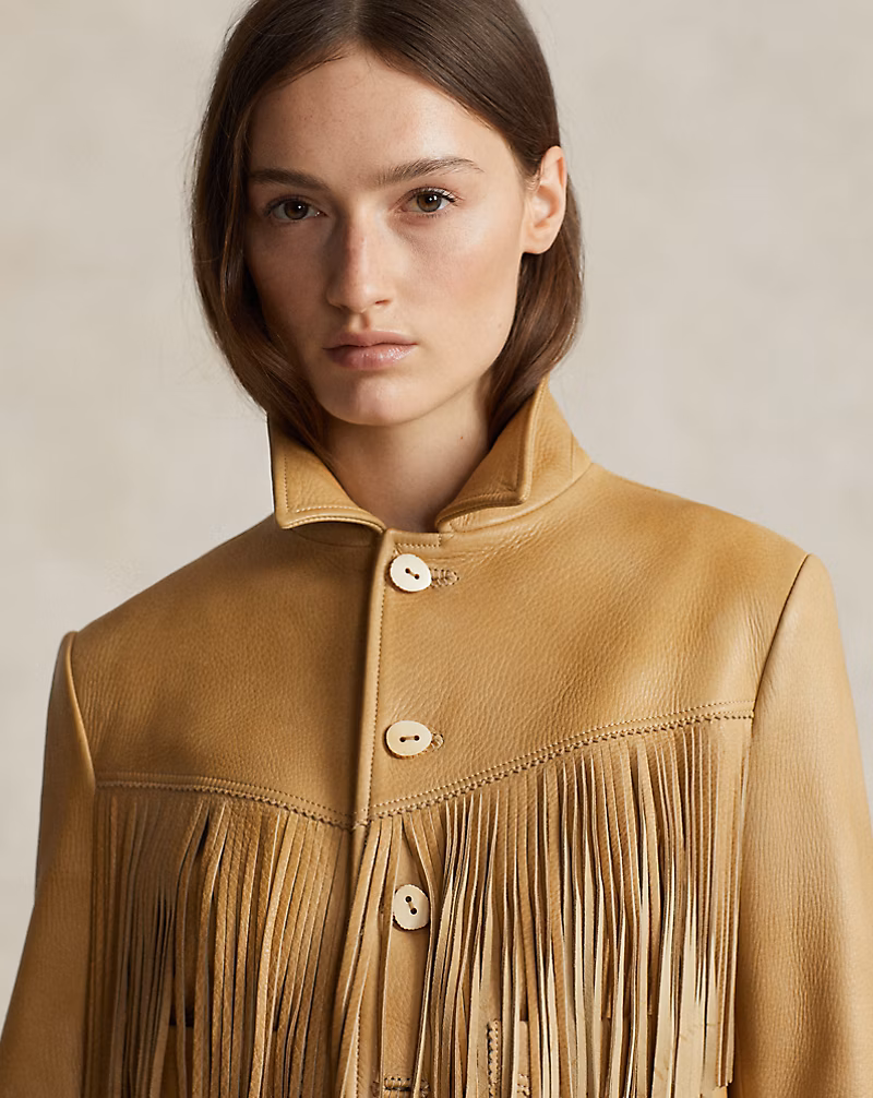 Fringe Waxed Leather Jacket