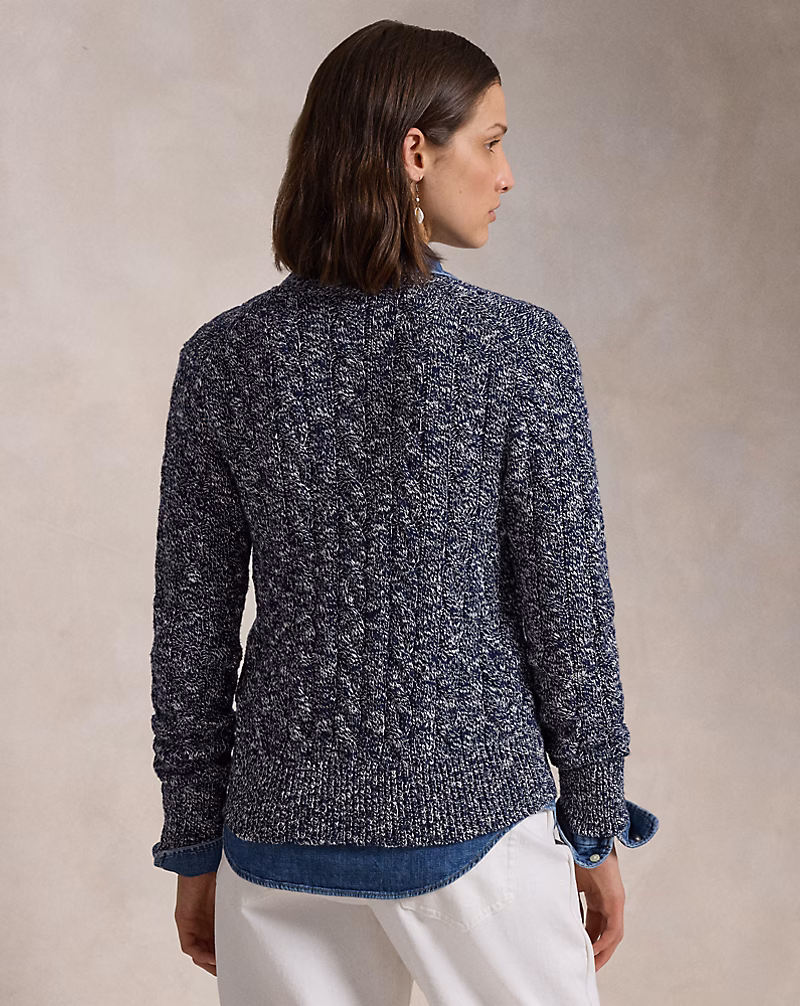 Ralph Lauren Cable-Knit Ragg Cotton Cardigan
