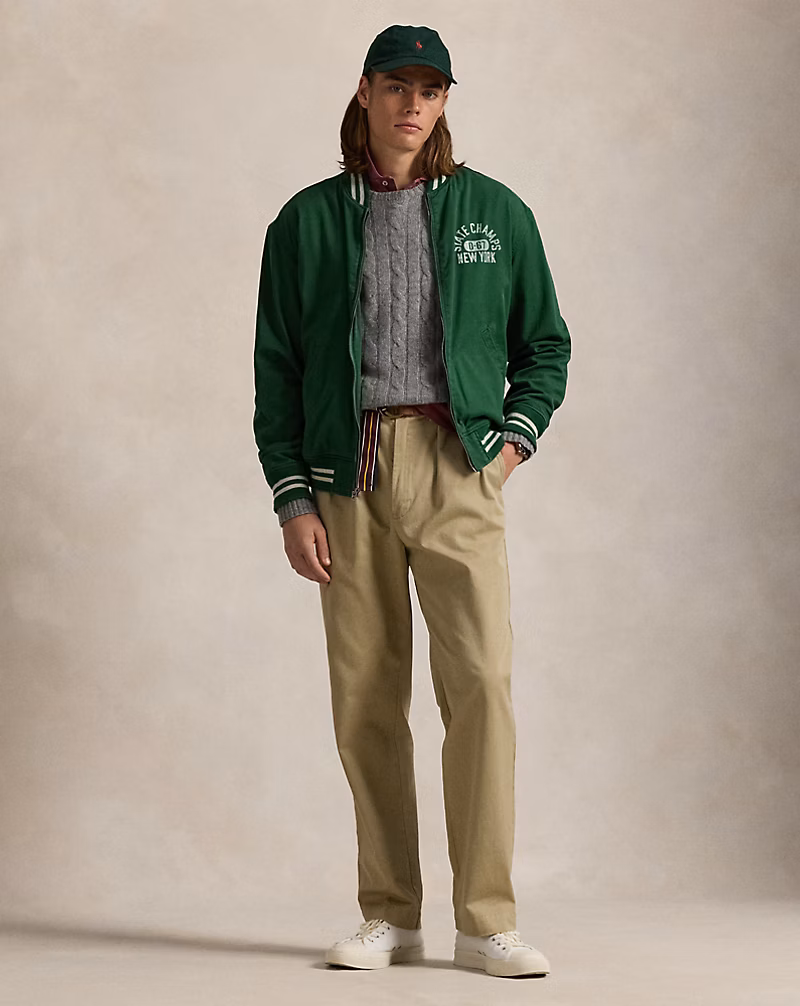 Varsity-Inspired Twill Track Jacket