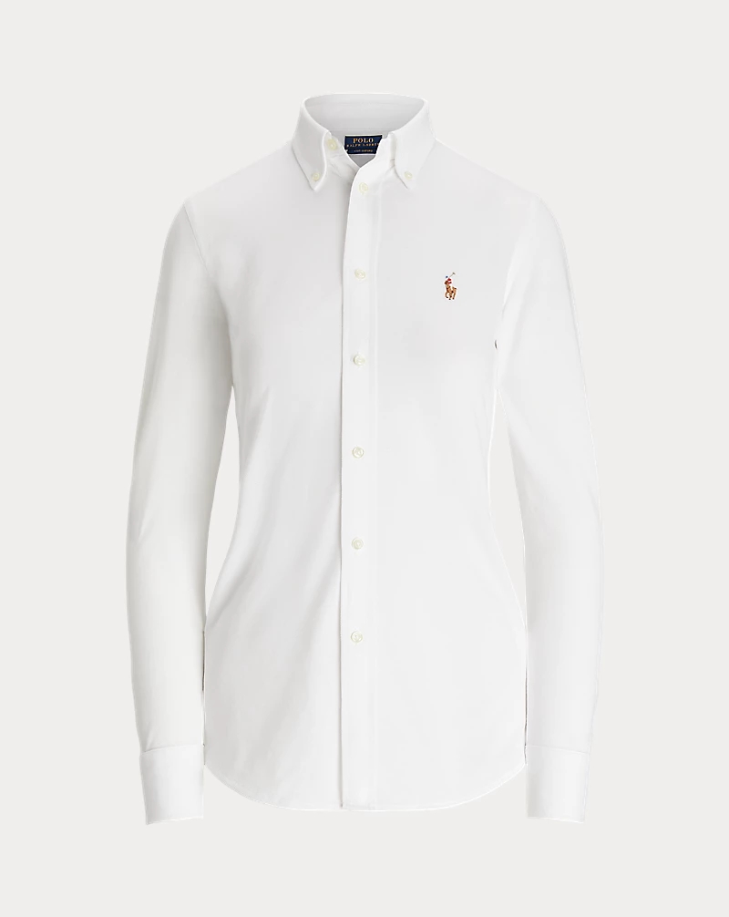 Slim Fit Knit Cotton Oxford Shirt