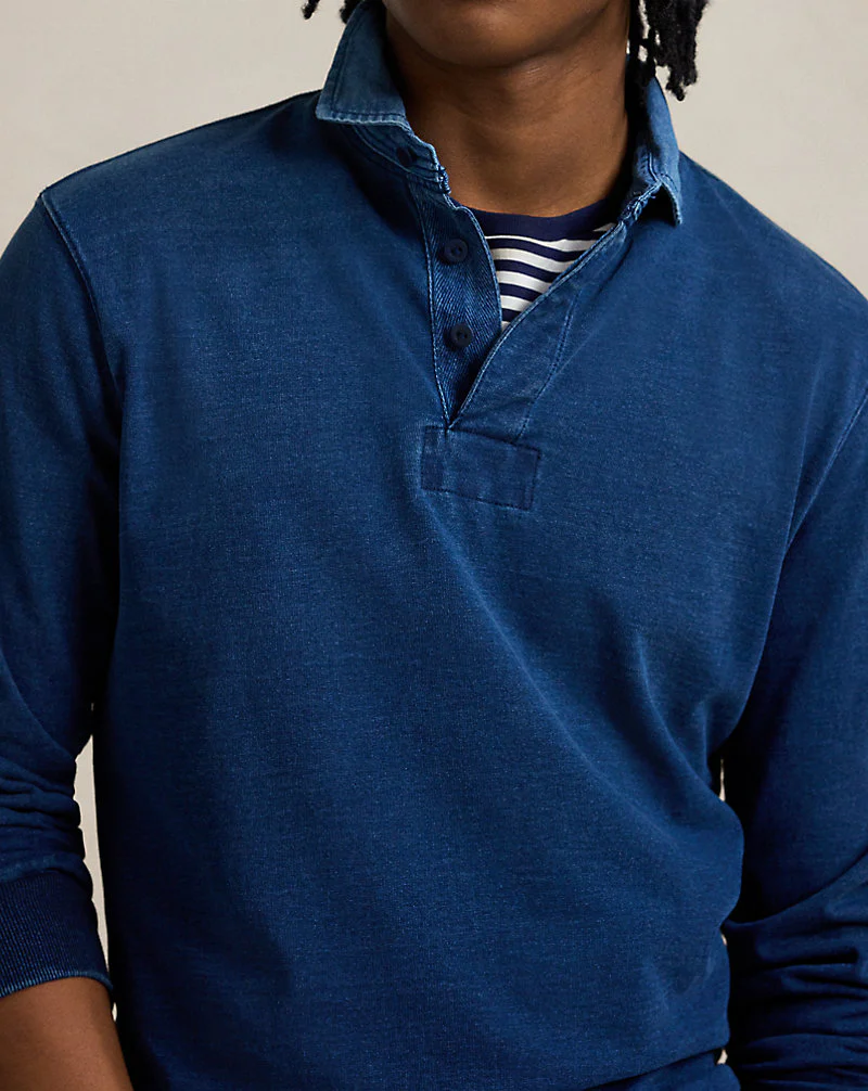 Classic Fit Indigo Jersey Rugby Shirt