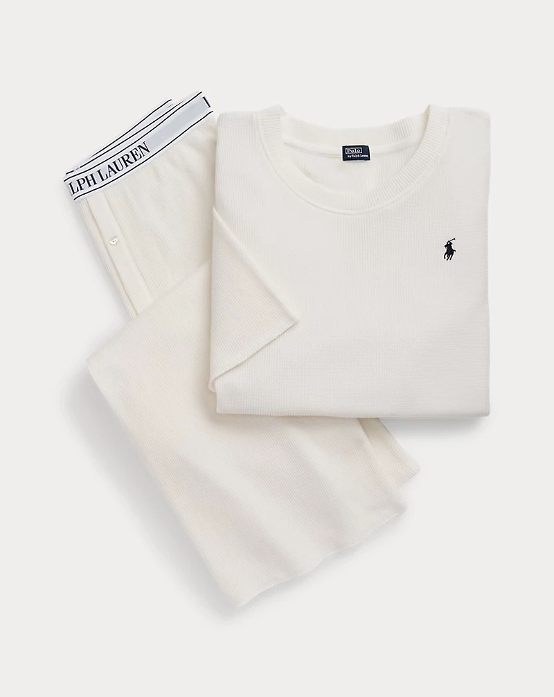 Waffle-Knit Pajama Set
