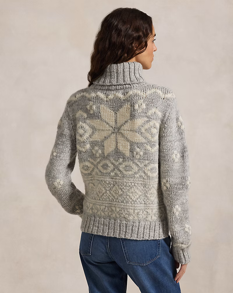 Ralph Lauren Snowflake-Motif Wool Turtleneck