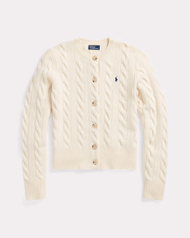 Cable-Knit Wool-Cashmere Cardigan