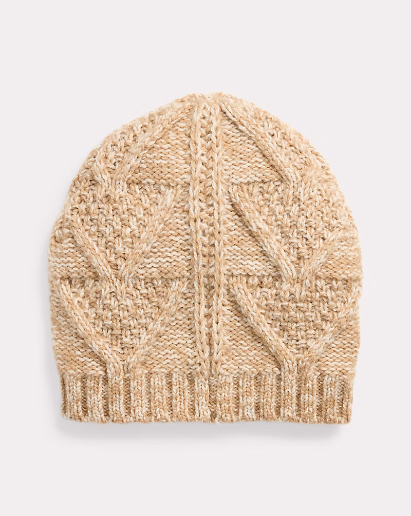 Polo Bear Aran-Knit Wool-Blend Beanie
