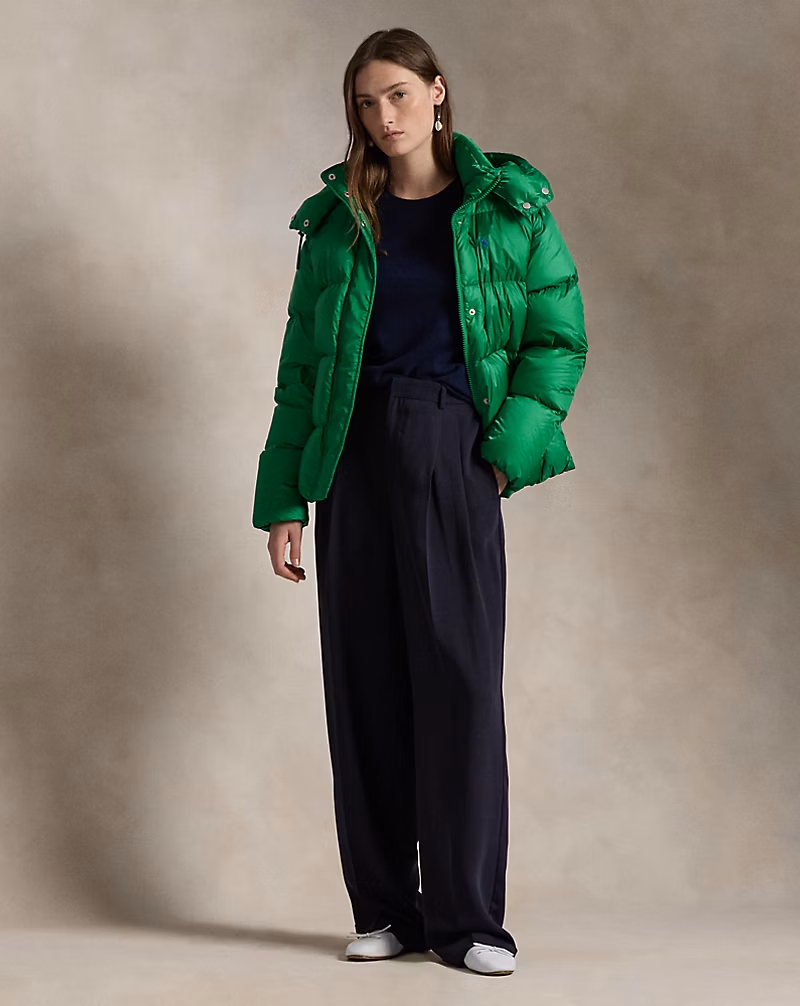 Water-Repellent Quilted Down Jacket