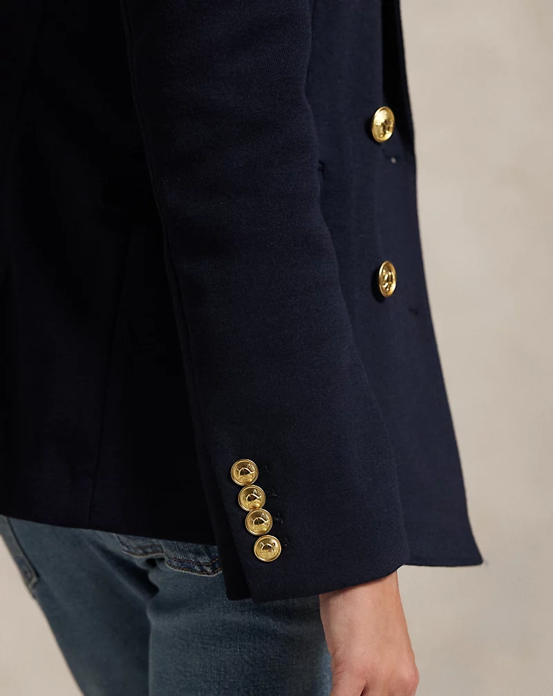 Double-Breasted Knit Blazer