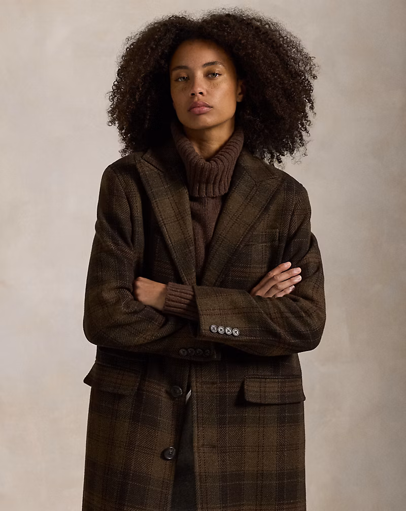 Plaid Wool Coat