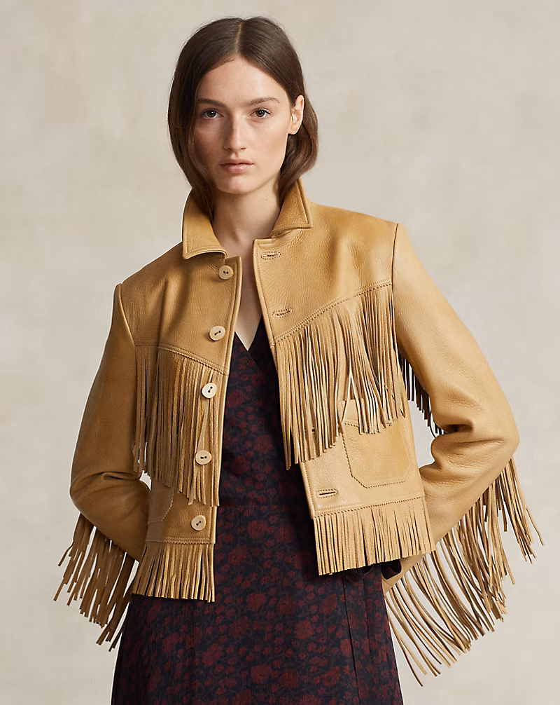 Fringe Waxed Leather Jacket