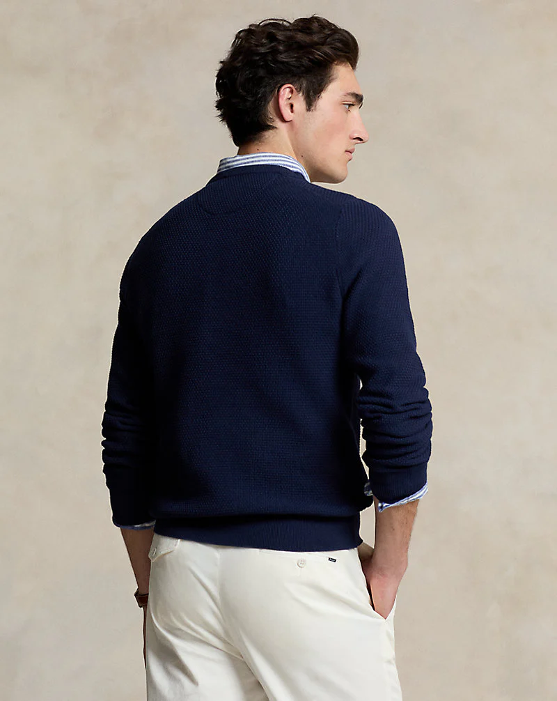 Textured Cotton Crewneck Jumper