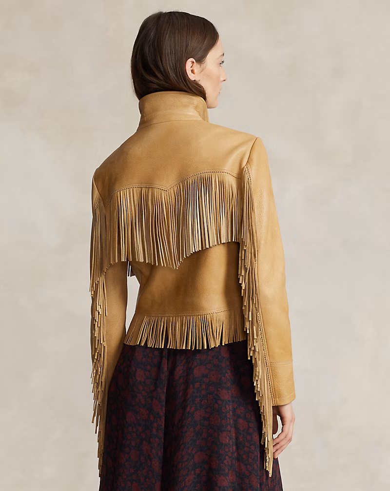 Fringe Waxed Leather Jacket