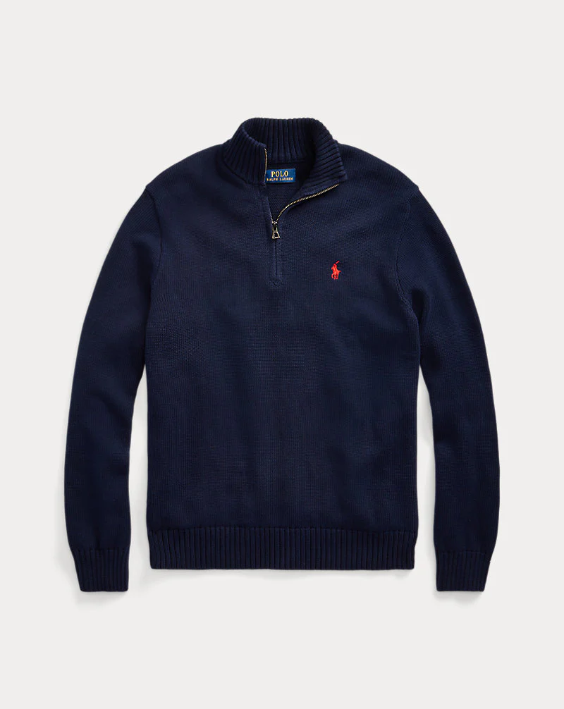 Cotton Quarter-Zip Jumper
