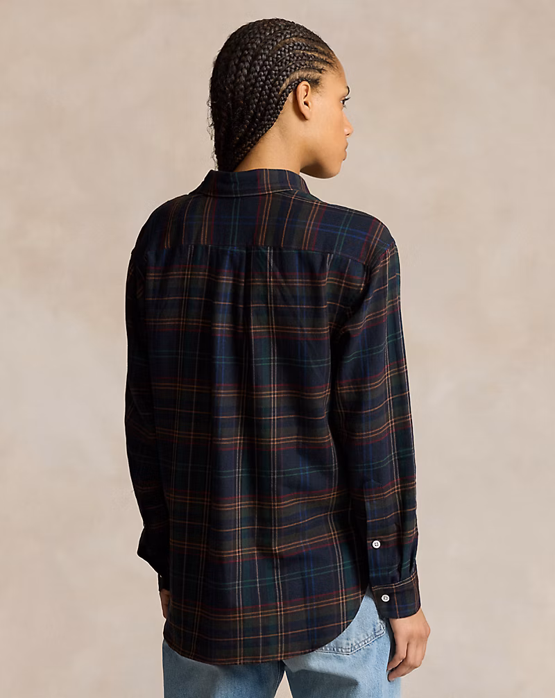 Relaxed Fit Plaid Cotton-Blend Shirt