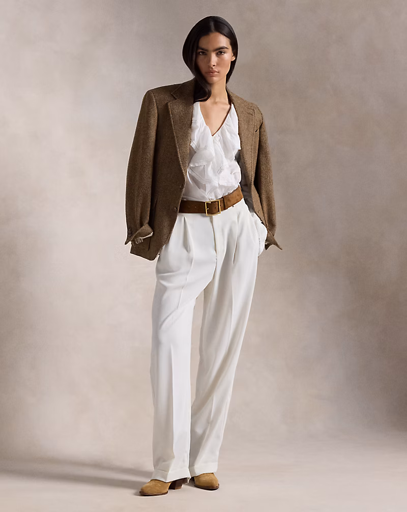 Ruffle-Trim Cotton Voile Blouse