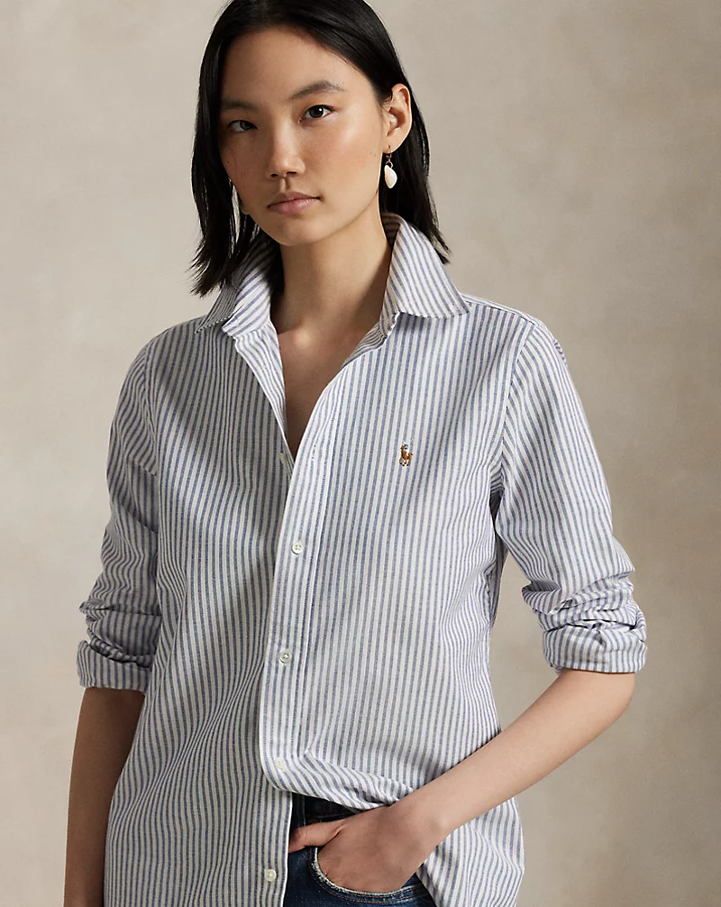 Stretch Slim Fit Striped Oxford Shirt