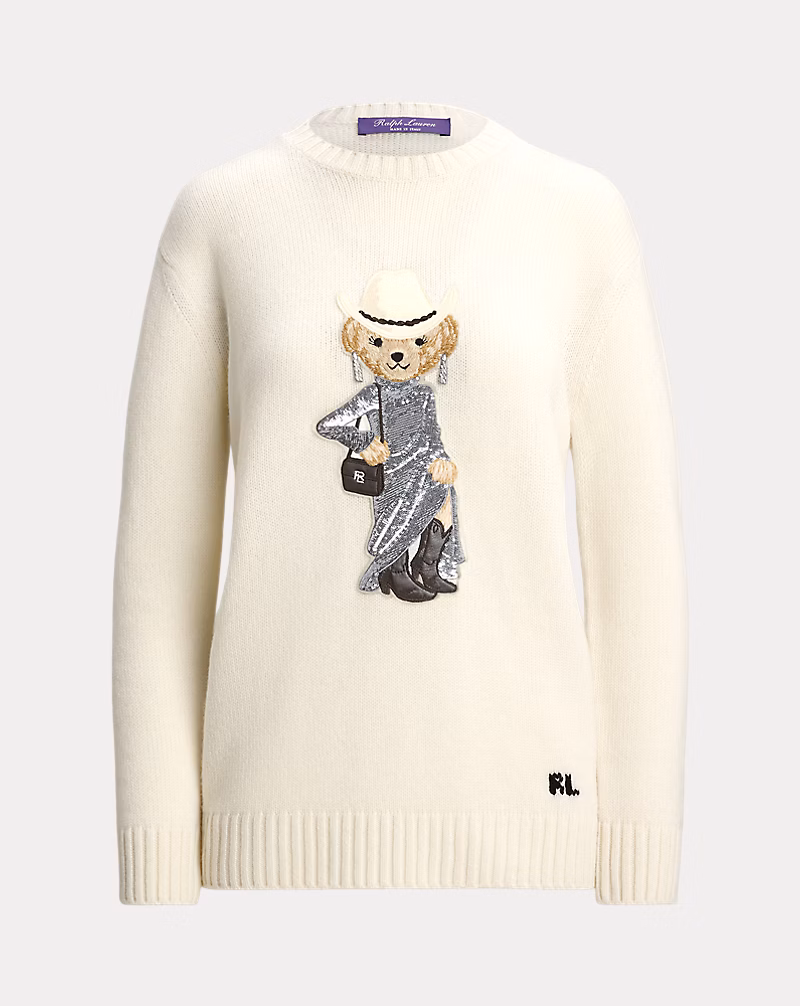 Western Polo Bear Cashmere Sweater
