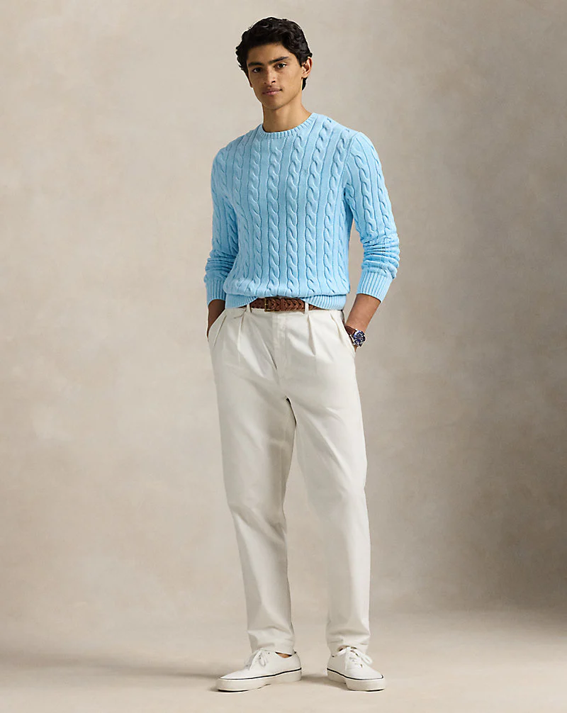 Cable-Knit Mineral-Dyed Cotton Jumper