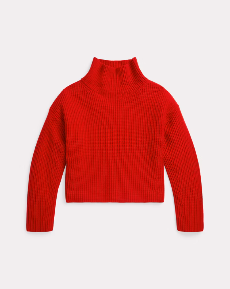 Ralph Lauren Ribbed Wool-Cashmere Mockneck Sweater