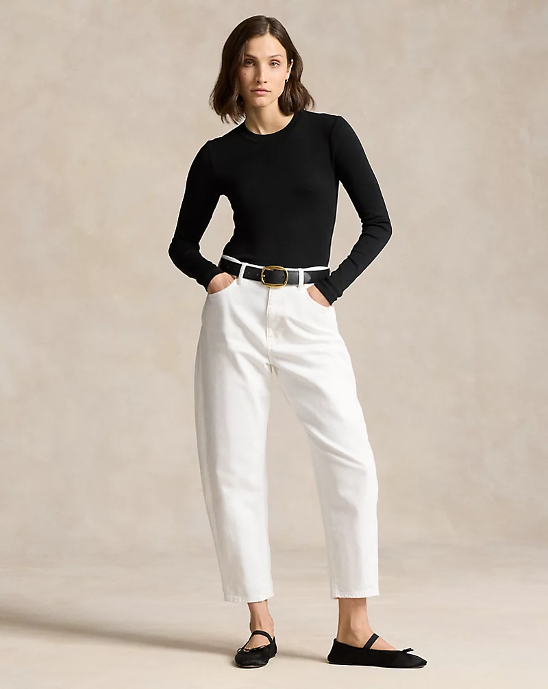 Slim Fit Cotton Long-Sleeve Tee