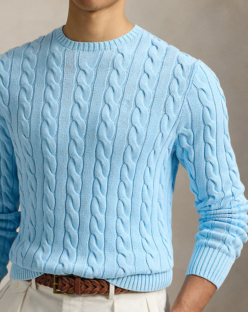 Cable-Knit Mineral-Dyed Cotton Jumper