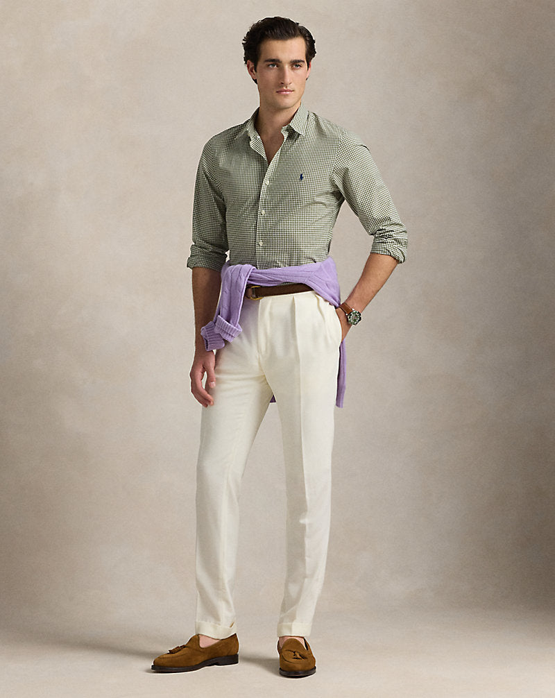 Slim Fit Gingham Stretch Poplin Shirt