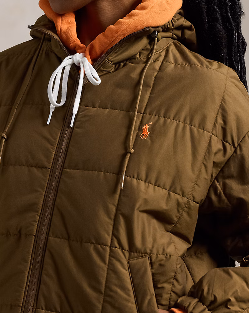 Box-Quilted Hooded Jacket