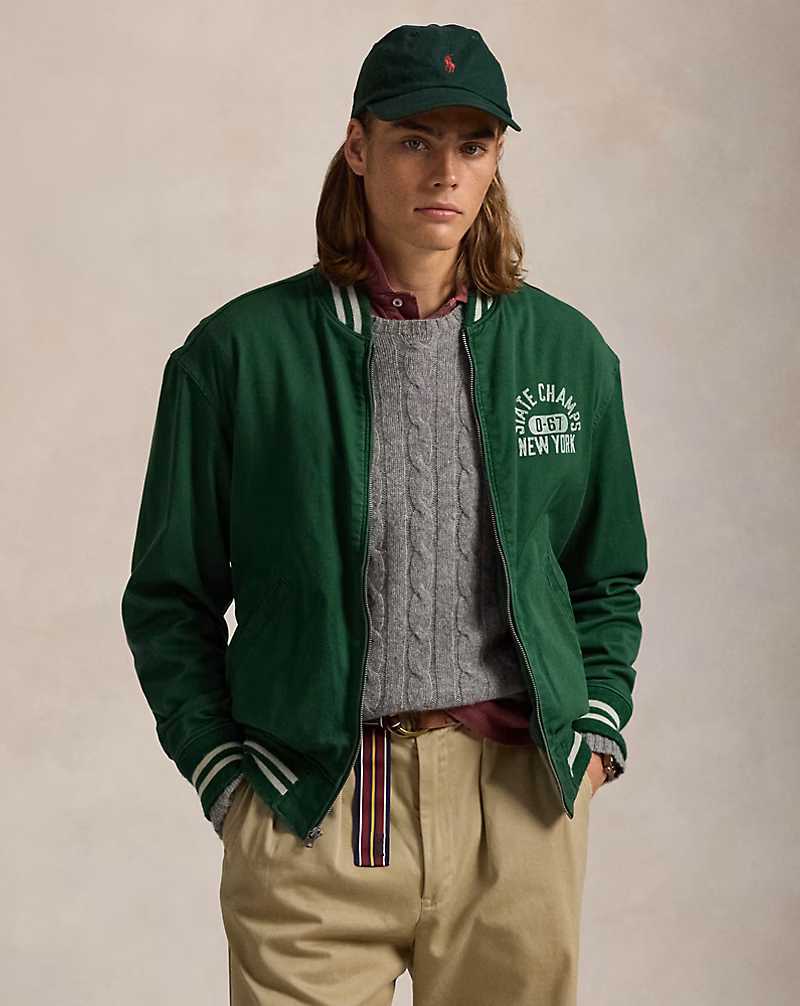 Varsity-Inspired Twill Track Jacket