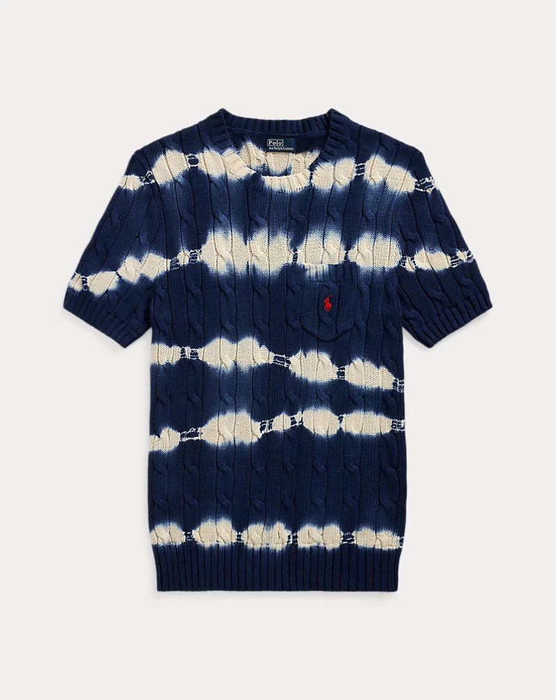 Tie-Dye Cable Cotton Sweater