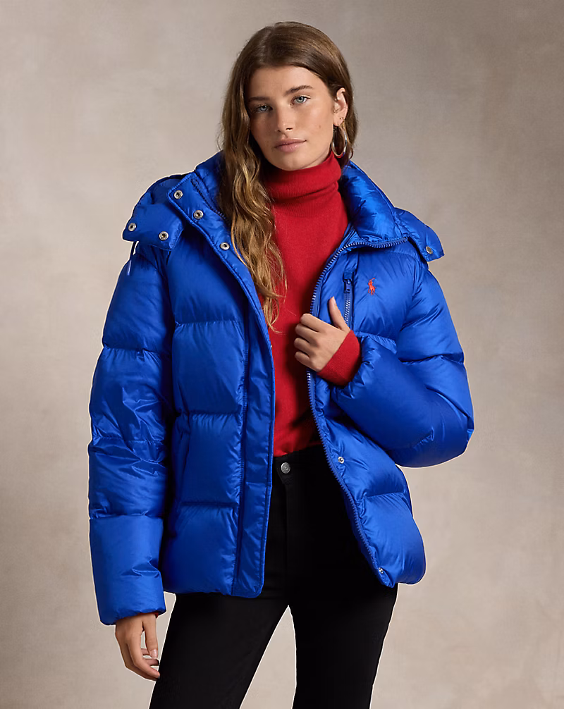 Water-Repellent Quilted Down Jacket