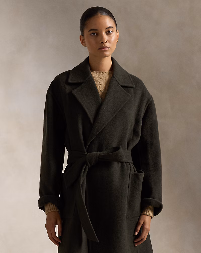 Double-Faced Wool Wrap Coat
