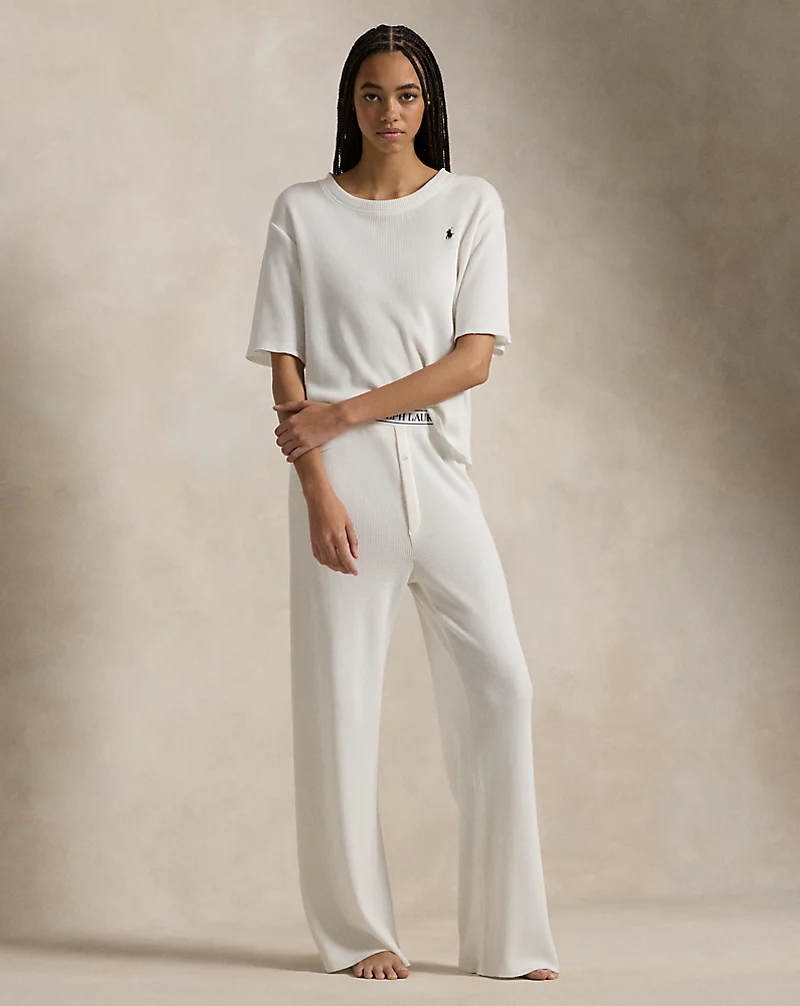 Waffle-Knit Pajama Set