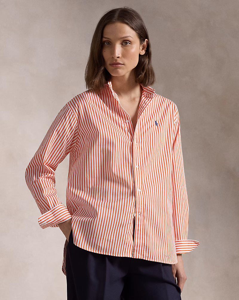 Relaxed Fit Striped Cotton Shirt